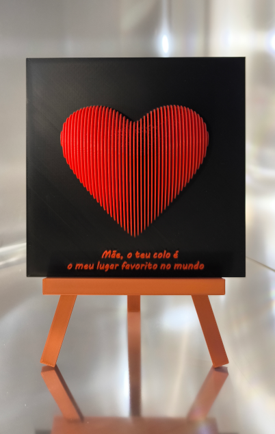 Quadro Decorativo 3D com Coração | Presente Especial para a Mãe