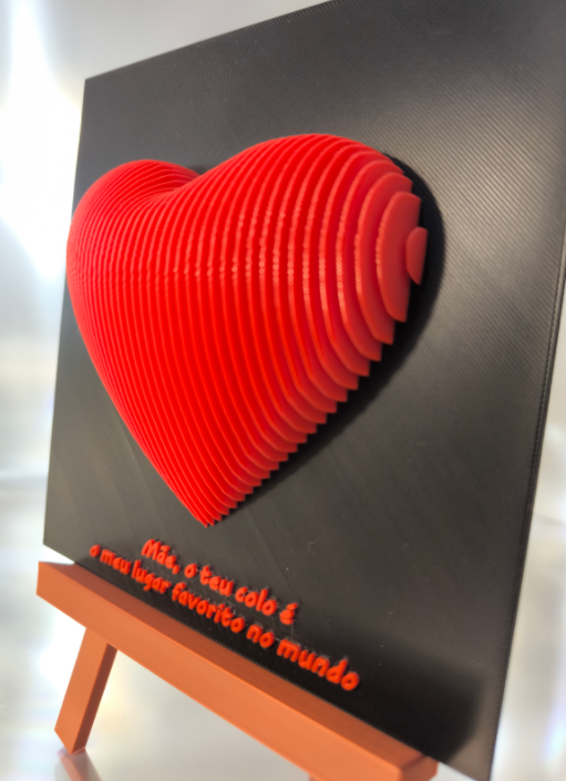 Quadro Decorativo 3D com Coração | Presente Especial para a Mãe