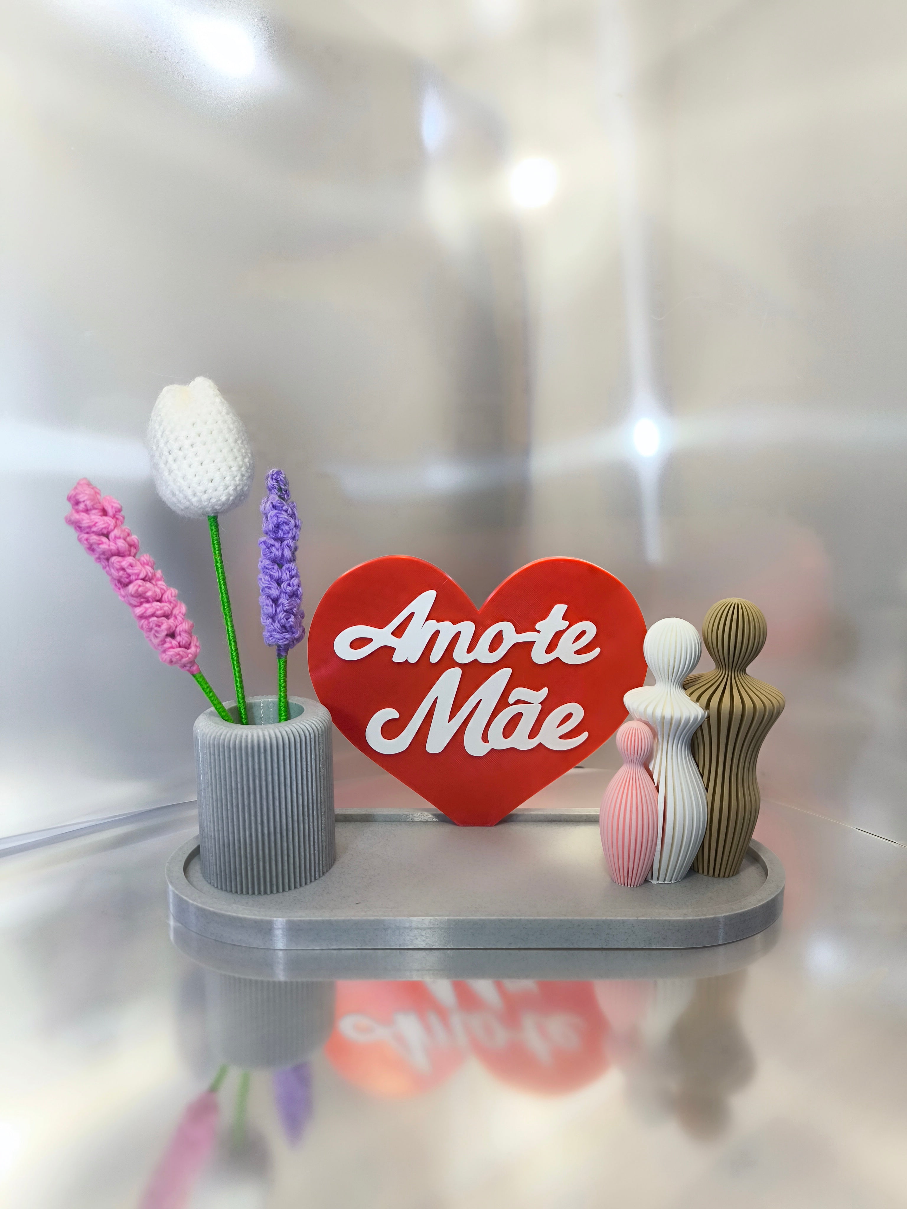 Kit Decorativo "Amo-te Mãe" – O Presente Mais Lindo e Completo! ❤️ Jarras, Flores e Família