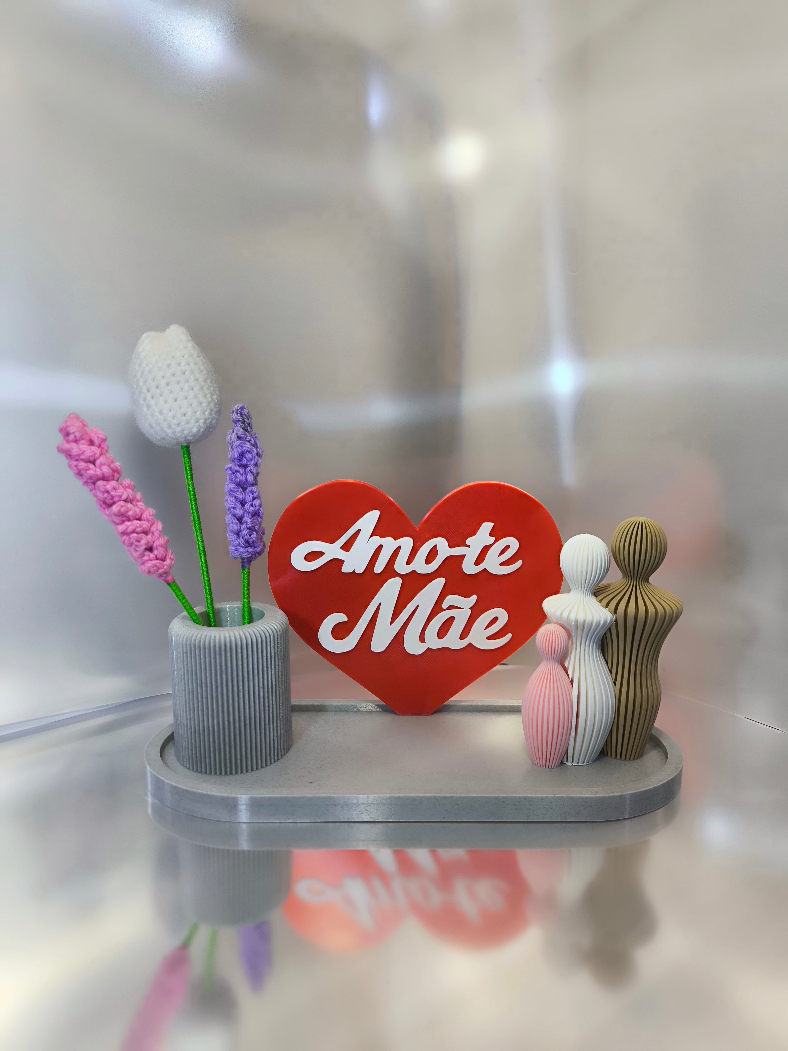 Kit Decorativo "Amo-te Mãe" – O Presente Mais Lindo e Completo! ❤️ Jarras, Flores e Família