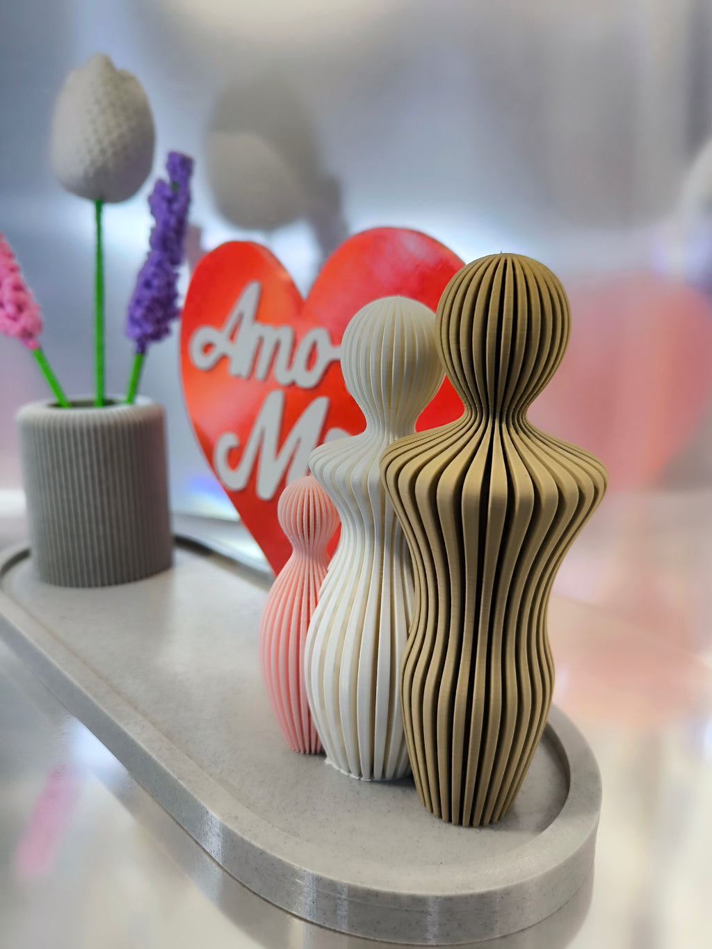 Kit Decorativo "Amo-te Mãe" – O Presente Mais Lindo e Completo! ❤️ Jarras, Flores e Família