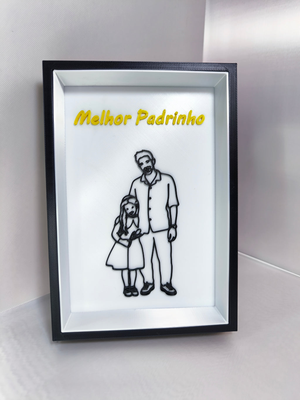 Quadro Decorativo 3D Personalizável – Presente Padrinho / Madrinha / Família