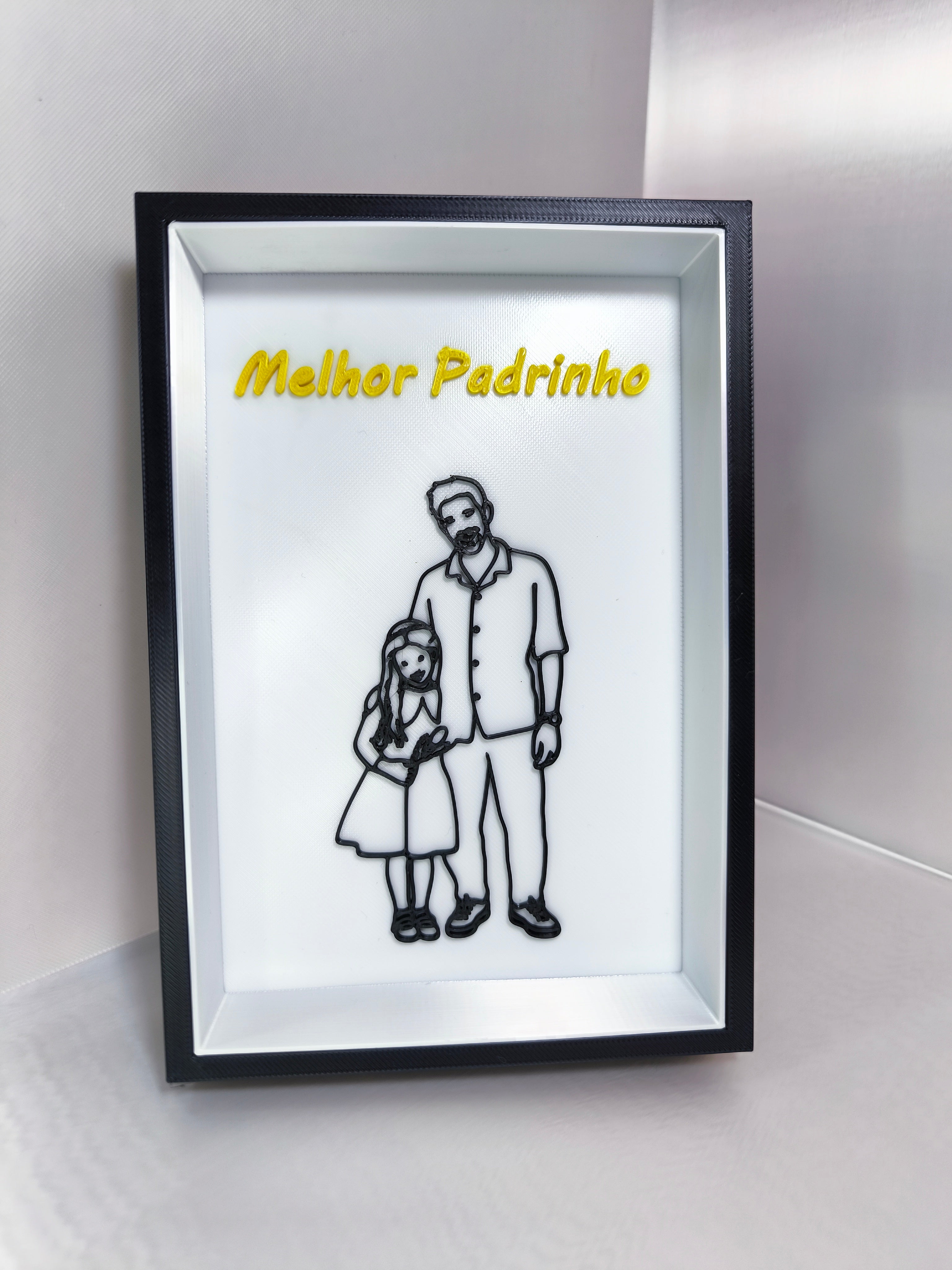 Quadro Decorativo 3D Personalizável – Presente Padrinho / Madrinha / Família