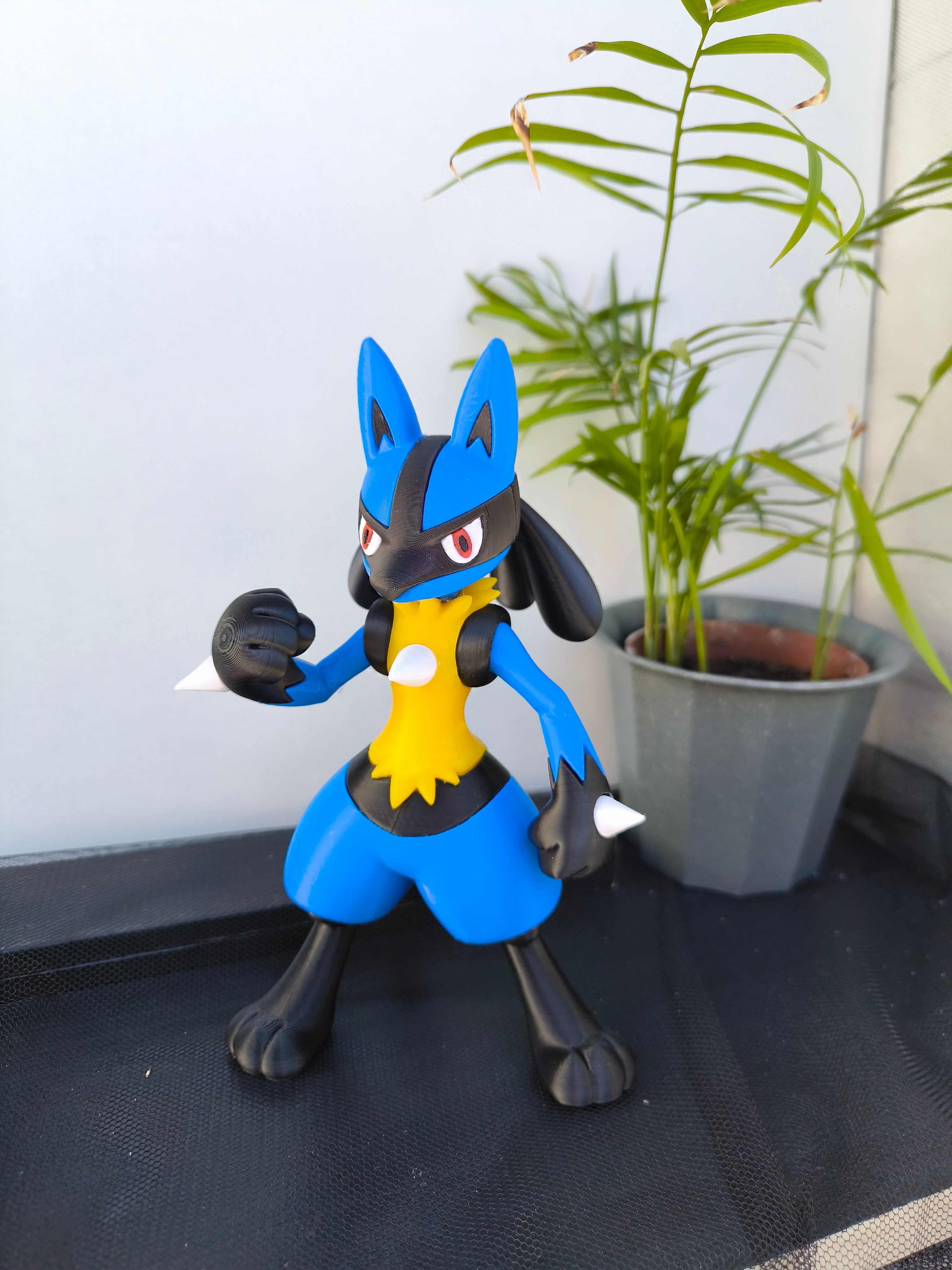 Figura Pokémon Lucario 3D – O Lendário do Tipo Lutador/Aço no Teu Setup! 💙🐺💥