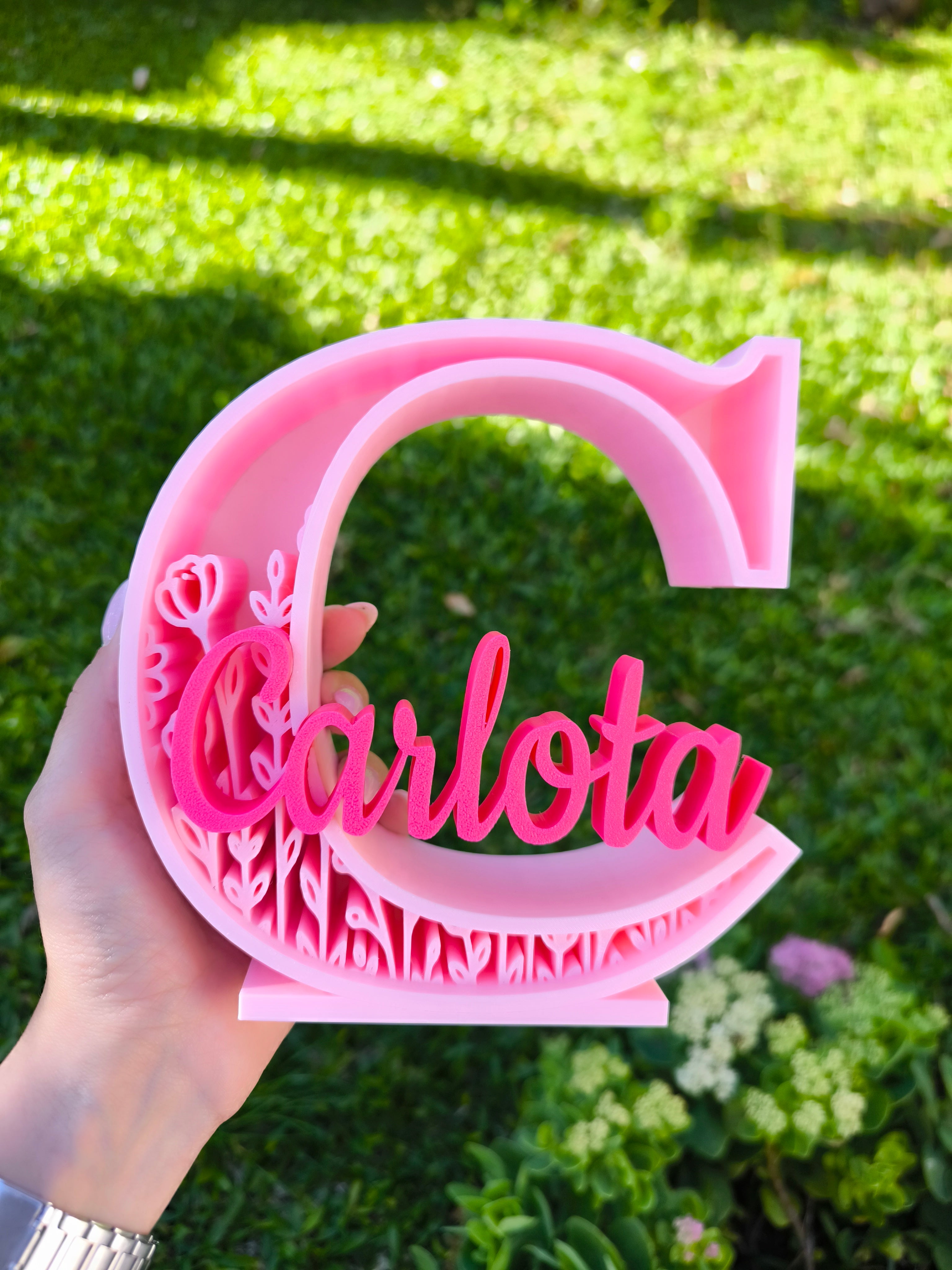 Iniciais com Nome Personalizado 3D – O Detalhe Perfeito para Quartos  👶🌸