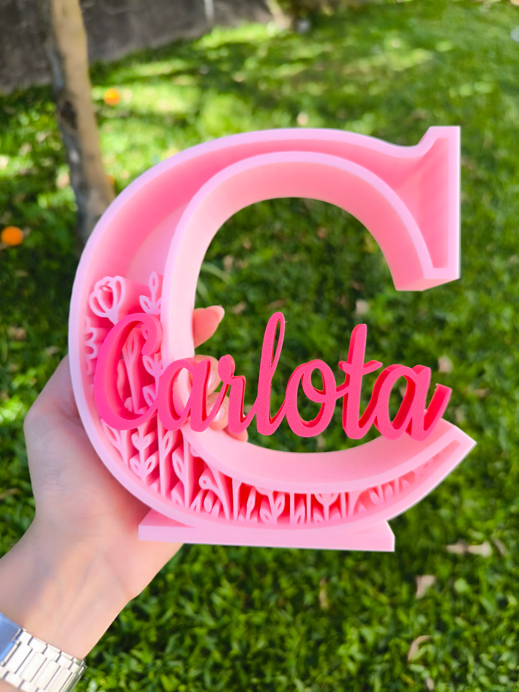 Iniciais com Nome Personalizado 3D – O Detalhe Perfeito para Quartos  👶🌸