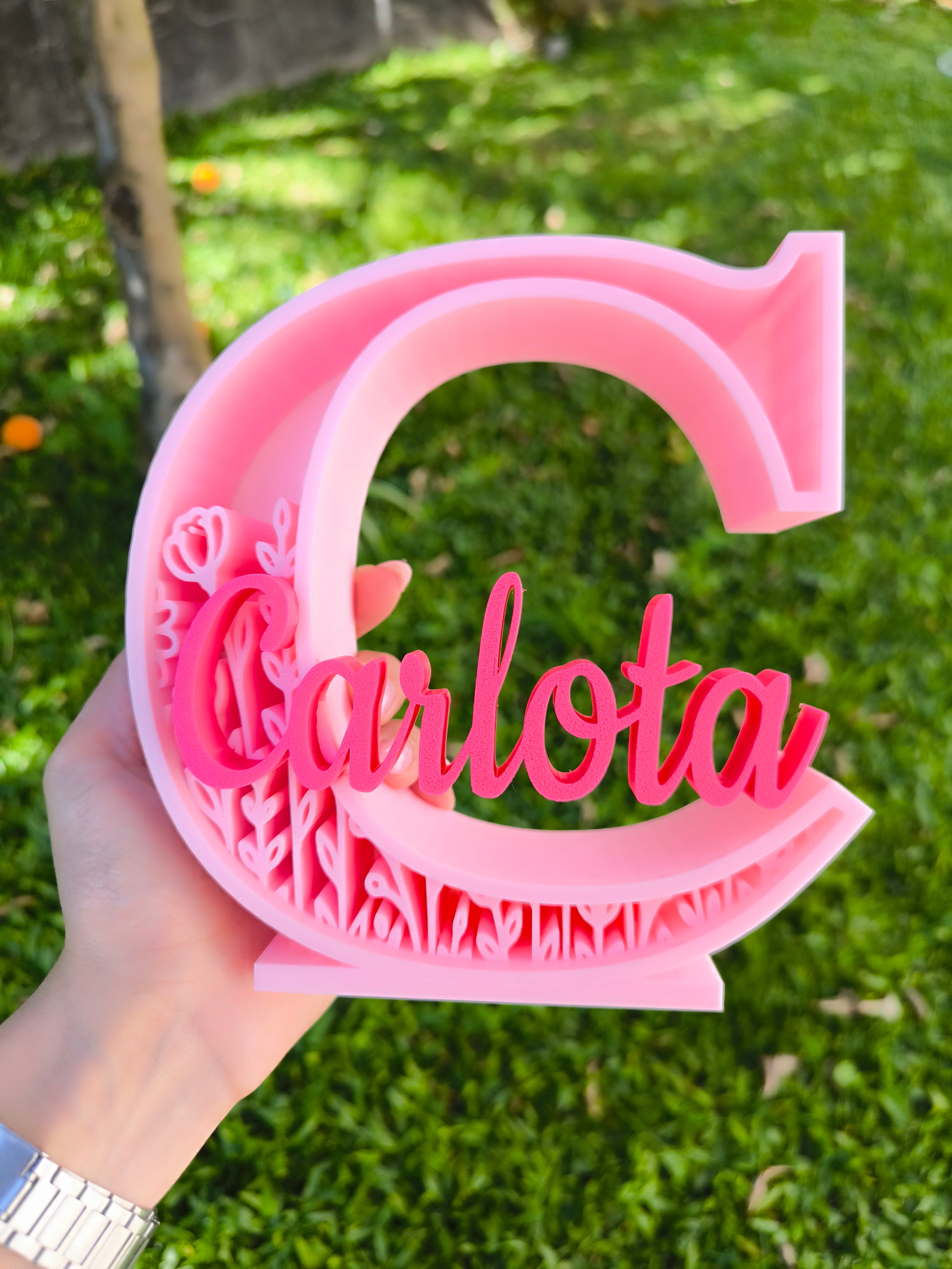Iniciais com Nome Personalizado 3D – O Detalhe Perfeito para Quartos  👶🌸